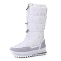 White and Silver Snowflakes women Winter Snownboots - Little Surprise BoxWhite and Silver Snowflakes women Winter Snownboots