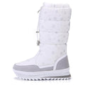 White and Silver Snowflakes women Winter Snownboots - Little Surprise BoxWhite and Silver Snowflakes women Winter Snownboots