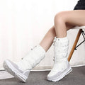 White and Silver Snowflakes women Winter Snownboots - Little Surprise BoxWhite and Silver Snowflakes women Winter Snownboots