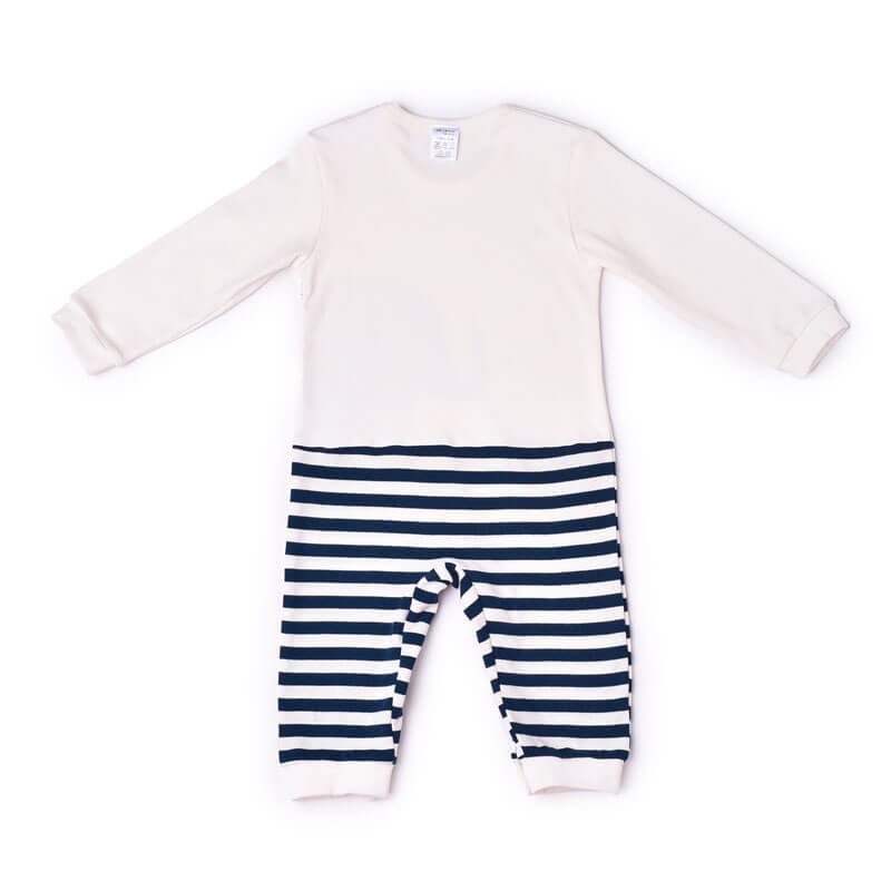White & Blue strips Elephants Print, 2-3 years Unisex Kids Wear - Little Surprise BoxWhite & Blue strips Elephants Print, 2-3 years Unisex Kids Wear
