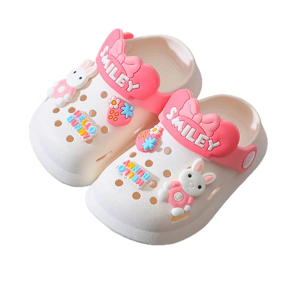 White Bunny Rabbit, Slip on Clogs, Summer/Monsoon/ Beach Footwear for Toddlers and Kids, Unisex - Little Surprise BoxWhite Bunny Rabbit, Slip on Clogs, Summer/Monsoon/ Beach Footwear for Toddlers and Kids, Unisex