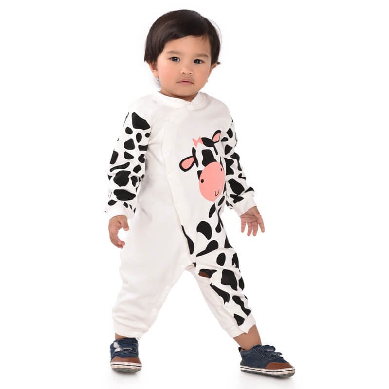 White Cow print Romper, 2-3 yrs Unisex Kids Wear - Little Surprise BoxWhite Cow print Romper, 2-3 yrs Unisex Kids Wear