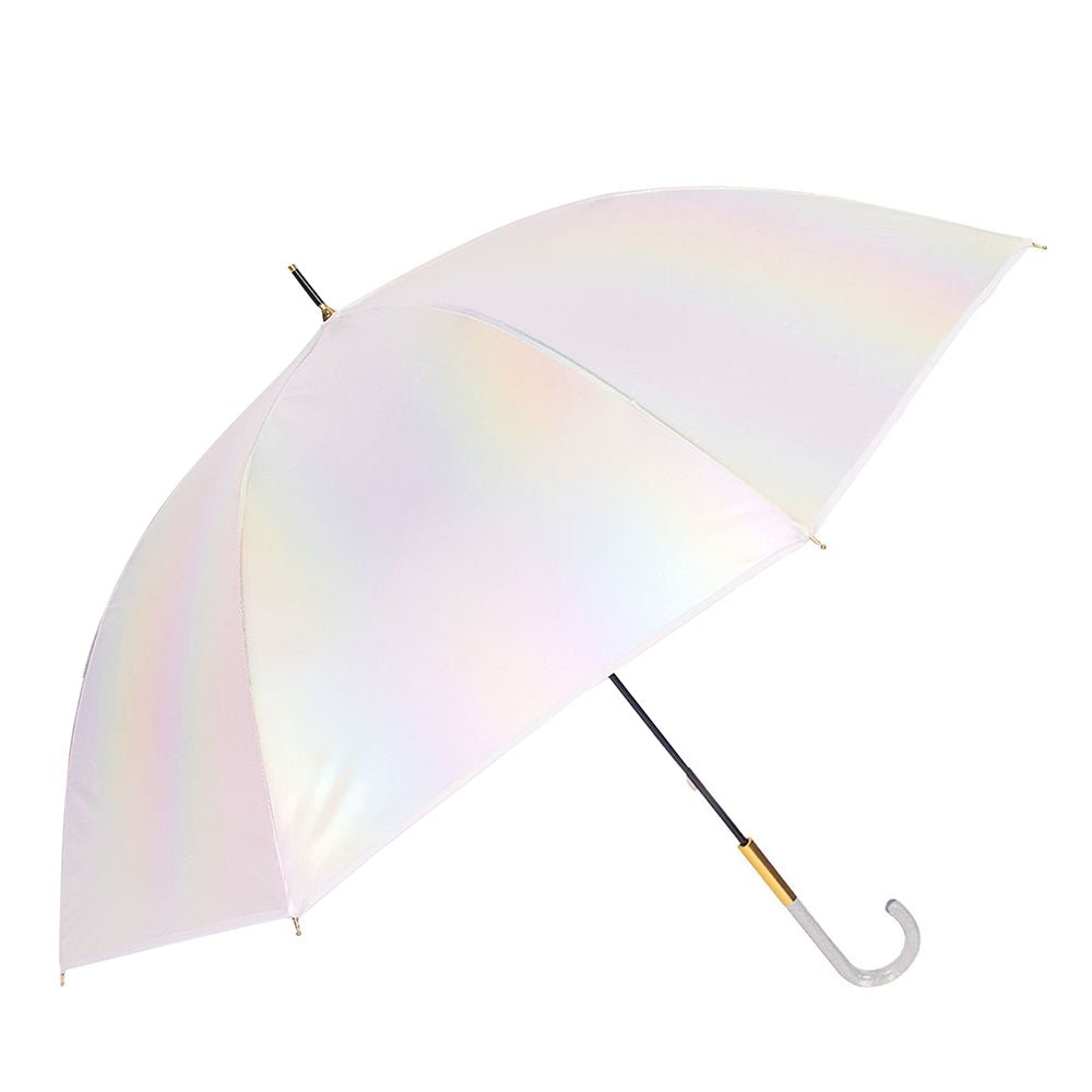White Holographic Glitter Rain Umbrella for Kids & Adults - Little Surprise BoxWhite Holographic Glitter Rain Umbrella for Kids & Adults