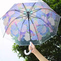 White Hydrangea Bunch Floral Print Translucent All-season Umbrella for Kids & Adults - Little Surprise BoxWhite Hydrangea Bunch Floral Print Translucent All-season Umbrella for Kids & Adults