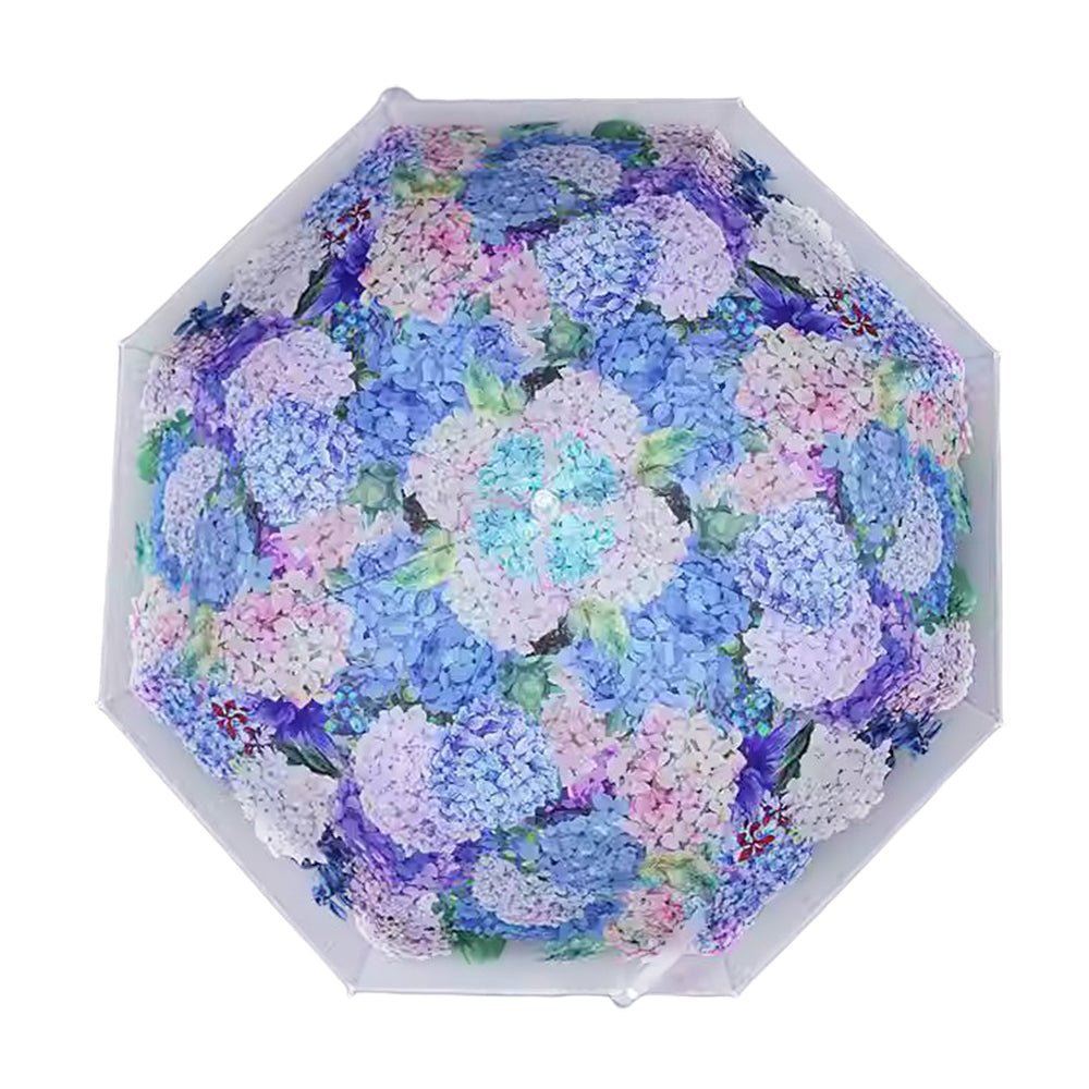 White Hydrangea Bunch Floral Print Translucent All-season Umbrella for Kids & Adults - Little Surprise BoxWhite Hydrangea Bunch Floral Print Translucent All-season Umbrella for Kids & Adults