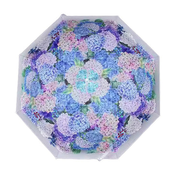 White Hydrangea Bunch Floral Print Translucent All-season Umbrella for Kids & Adults - Little Surprise BoxWhite Hydrangea Bunch Floral Print Translucent All-season Umbrella for Kids & Adults
