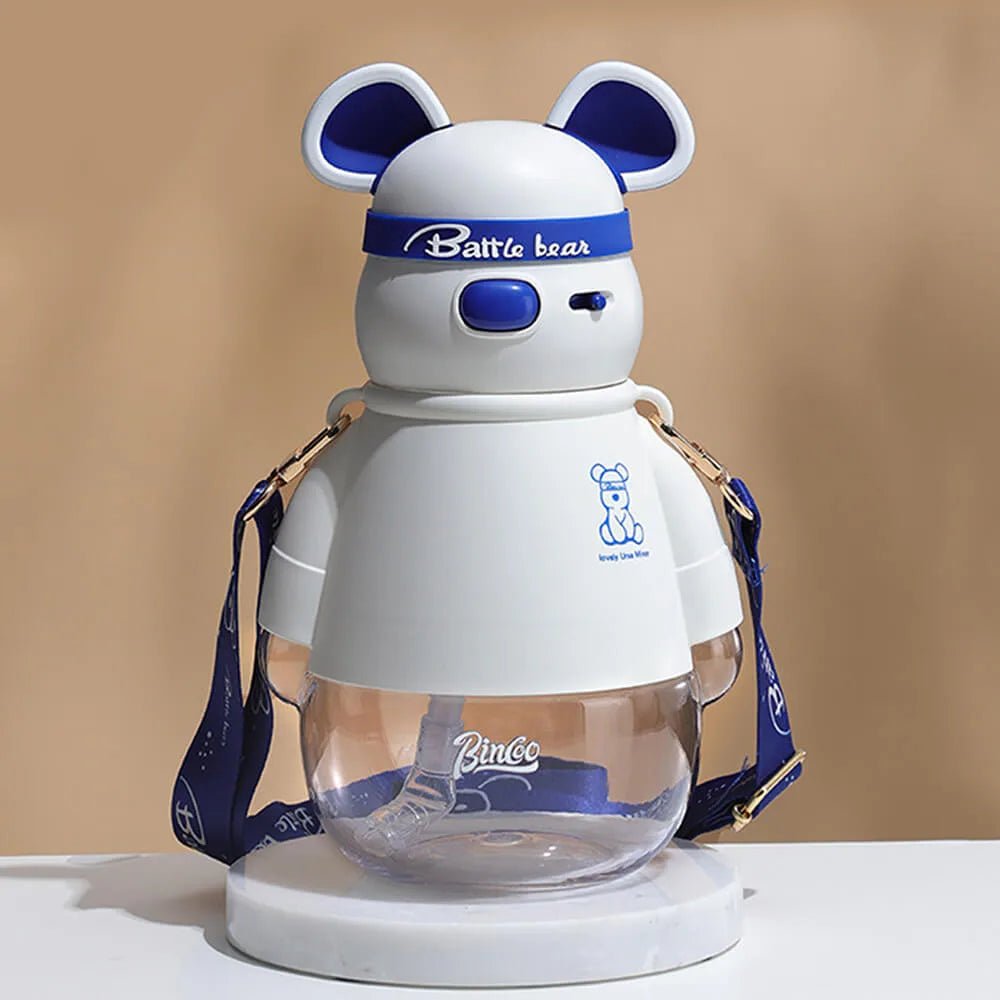 White, Kelly Jo Bear water bottle for Kids and Adults, 1100 ml, Blue - Little Surprise BoxWhite, Kelly Jo Bear water bottle for Kids and Adults, 1100 ml, Blue