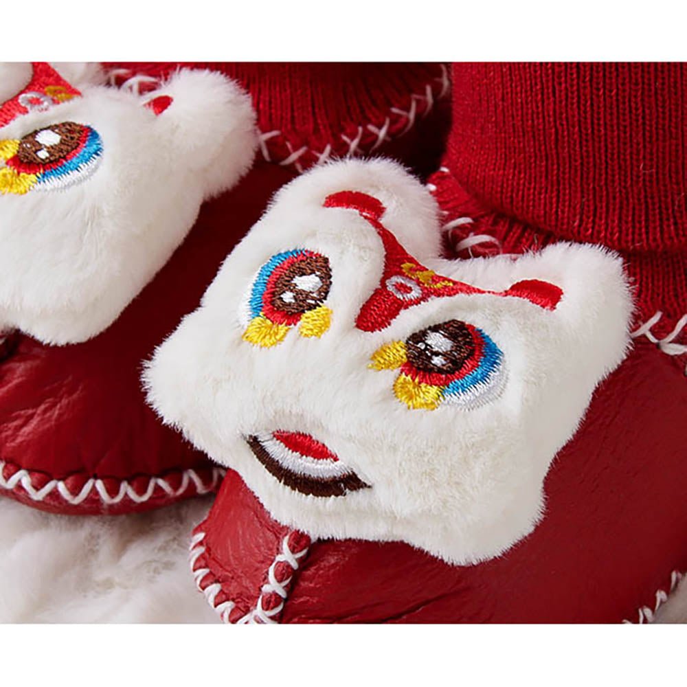 White Lucky Dragon christmas themed Booties/Socks for Christmas Party, 0-12 months - Little Surprise BoxWhite Lucky Dragon christmas themed Booties/Socks for Christmas Party, 0-12 months