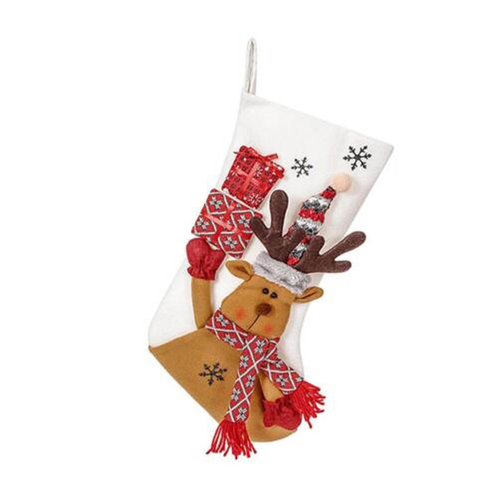 White Stocking Reindeer - Little Surprise BoxWhite Stocking Reindeer