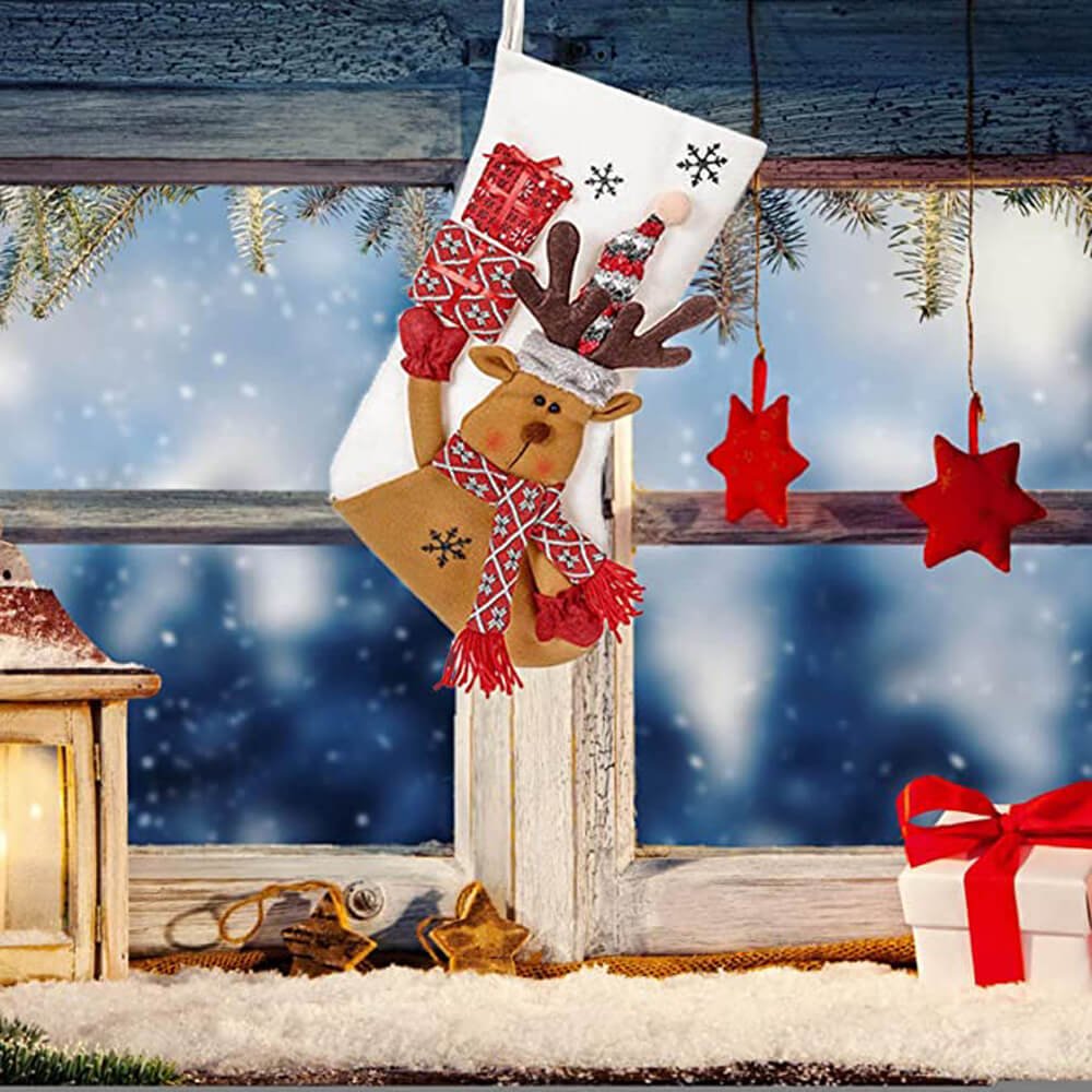 White Stocking Reindeer - Little Surprise BoxWhite Stocking Reindeer