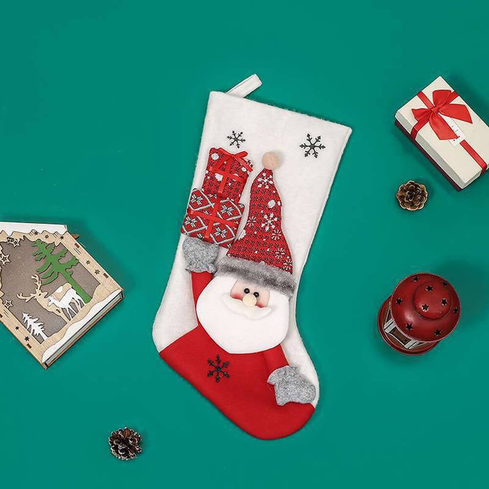 White Stocking Santa Christmas Stockings - Little Surprise BoxWhite Stocking Santa Christmas Stockings