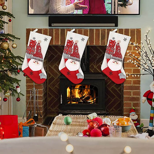 White Stocking Santa Christmas Stockings - Little Surprise BoxWhite Stocking Santa Christmas Stockings