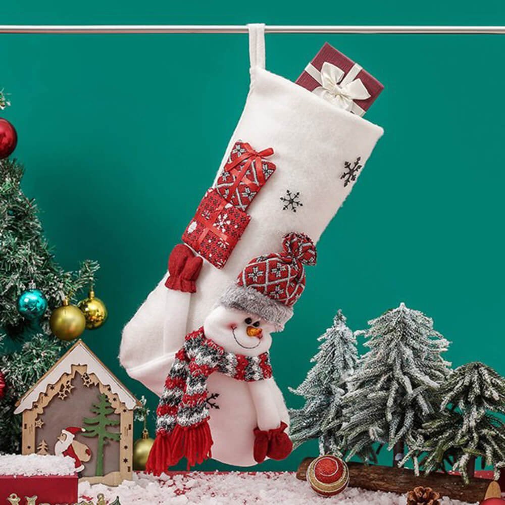 White Stocking Snowman - Little Surprise BoxWhite Stocking Snowman