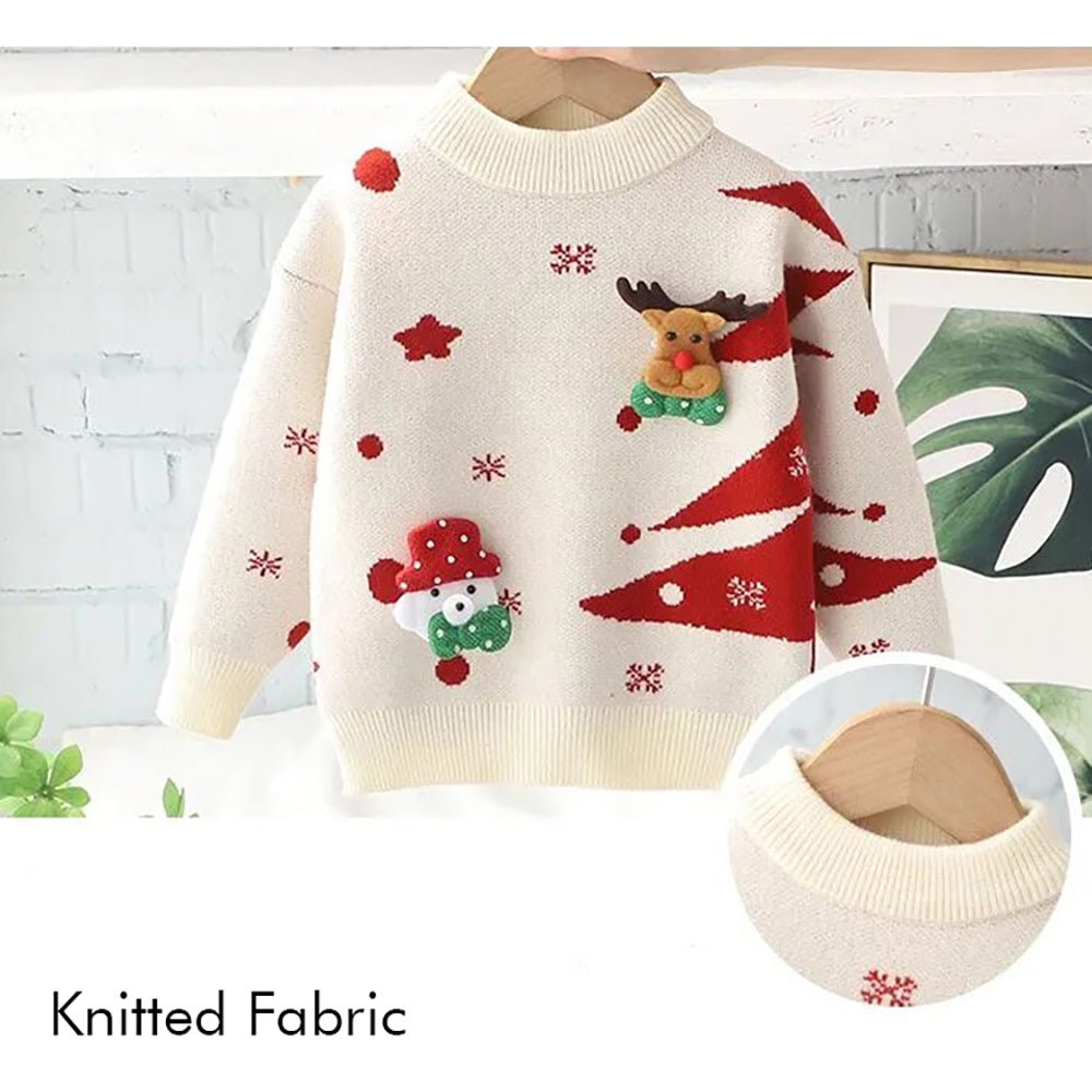 White with Red Xmas Tree Warmer Cardigan & Christmas Sweater for toddlers & Kids - Little Surprise BoxWhite with Red Xmas Tree Warmer Cardigan & Christmas Sweater for toddlers & Kids