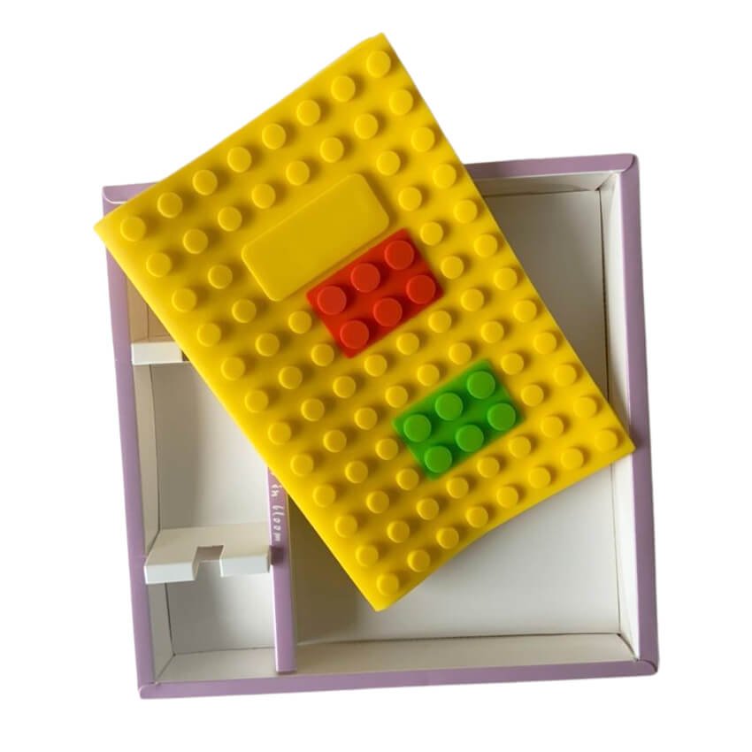 Yellow A5 page Lego Cover Notebook - Little Surprise BoxYellow A5 page Lego Cover Notebook