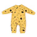 Yellow Cat Face Print Romper Unisex Kids Wear - Little Surprise BoxYellow Cat Face Print Romper Unisex Kids Wear