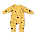 Yellow Cat Face Print Romper Unisex Kids Wear - Little Surprise BoxYellow Cat Face Print Romper Unisex Kids Wear