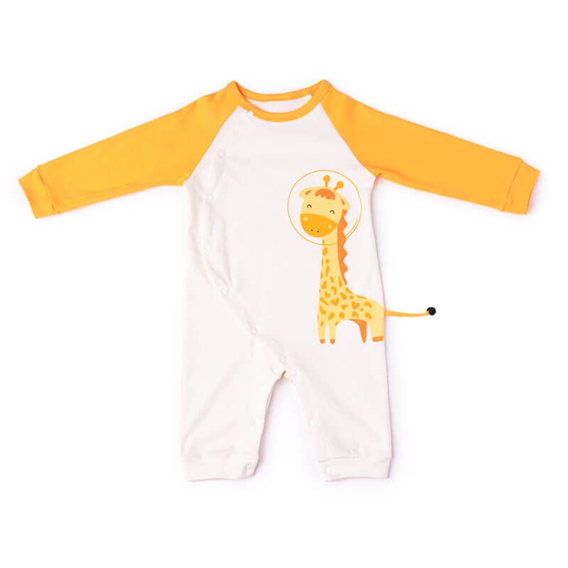 Yellow Giraffe Print Romper, 2-3 yrs Unisex Kids Wear - Little Surprise BoxYellow Giraffe Print Romper, 2-3 yrs Unisex Kids Wear