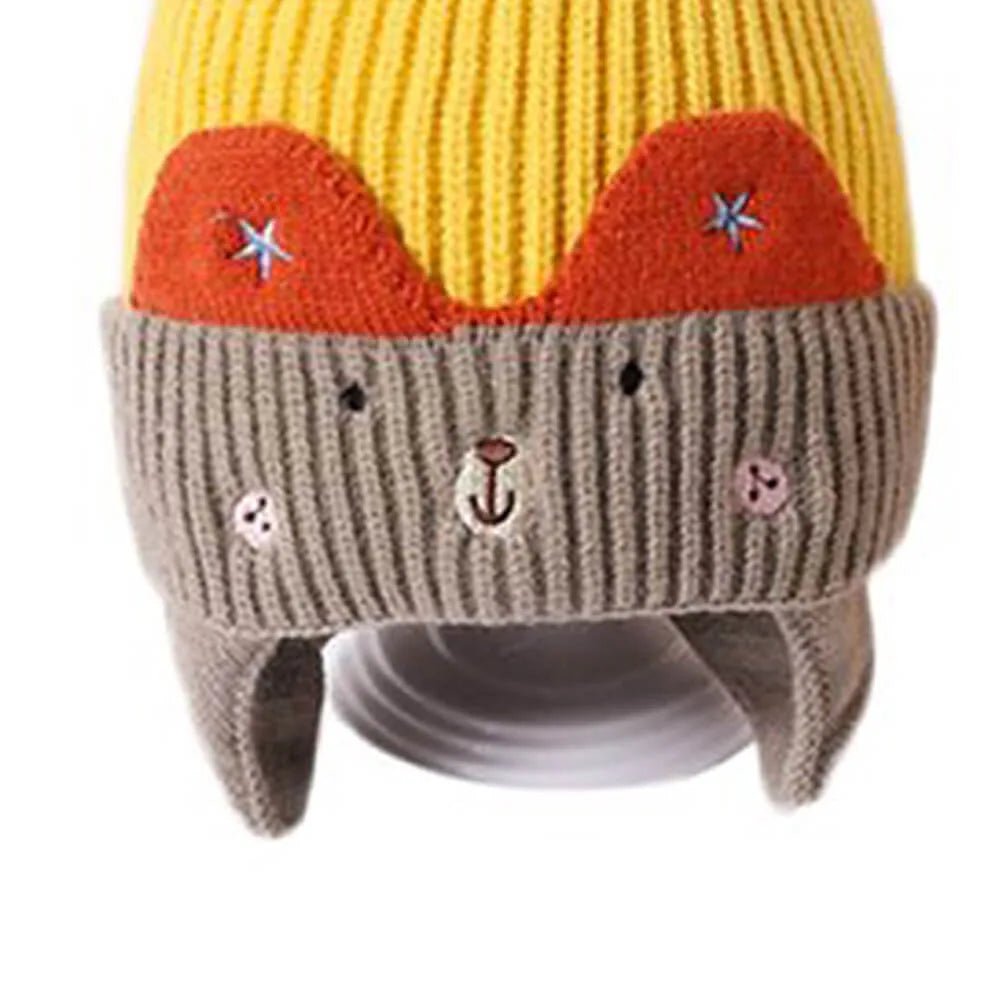 Yellow & Grey Bear Winter Cap & Neck Muffler Set - Little Surprise BoxYellow & Grey Bear Winter Cap & Neck Muffler Set