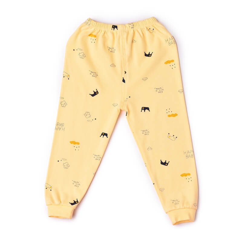 Yellow Happy Baby Full sleeves tops & pants set Unisex Kids Wear - Little Surprise BoxYellow Happy Baby Full sleeves tops & pants set Unisex Kids Wear