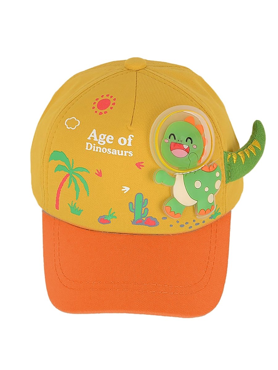 Yellow & Orange 3d Dino Casual Cap for Kids - Little Surprise BoxYellow & Orange 3d Dino Casual Cap for Kids