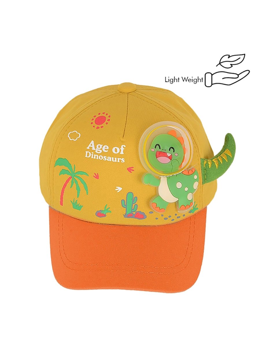 Yellow & Orange 3d Dino Casual Cap for Kids - Little Surprise BoxYellow & Orange 3d Dino Casual Cap for Kids