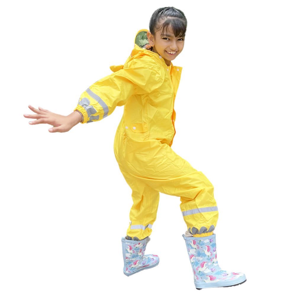Yellow Sunshine Giraffe Playsuit Raincoat - Little Surprise BoxYellow Sunshine Giraffe Playsuit Raincoat