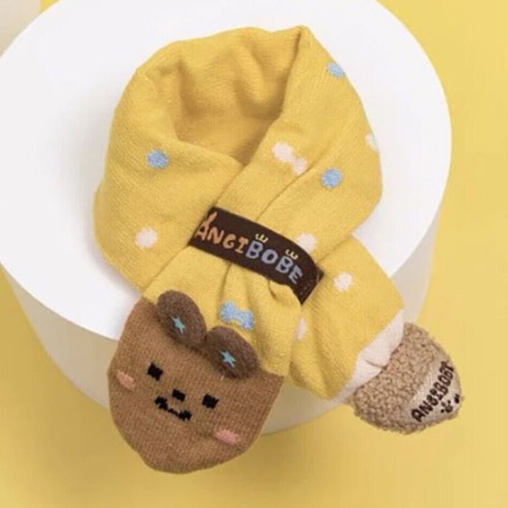 Yellow Ted Winter Cap Beanie & matching Neck Muffler 2pcs Set, 3yrs- 8yrs - Little Surprise BoxYellow Ted Winter Cap Beanie & matching Neck Muffler 2pcs Set, 3yrs- 8yrs