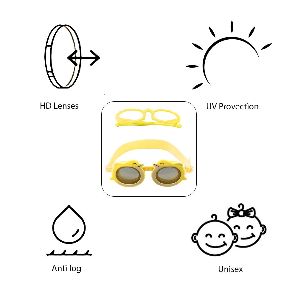 Yellow whale Dual Glass Frame Sun protection & Swimming Goggles for Kids, UV protected and Anti Fog - Little Surprise BoxYellow whale Dual Glass Frame Sun protection & Swimming Goggles for Kids, UV protected and Anti Fog