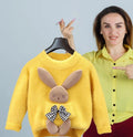 Yellow with 3d Bunny Kids Cardigan Sweater, Round Neck - Little Surprise BoxYellow with 3d Bunny Kids Cardigan Sweater, Round Neck